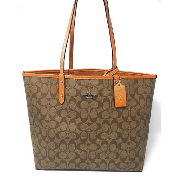 Coach Tangerine Reversible Tote - Picture 5 of 8
